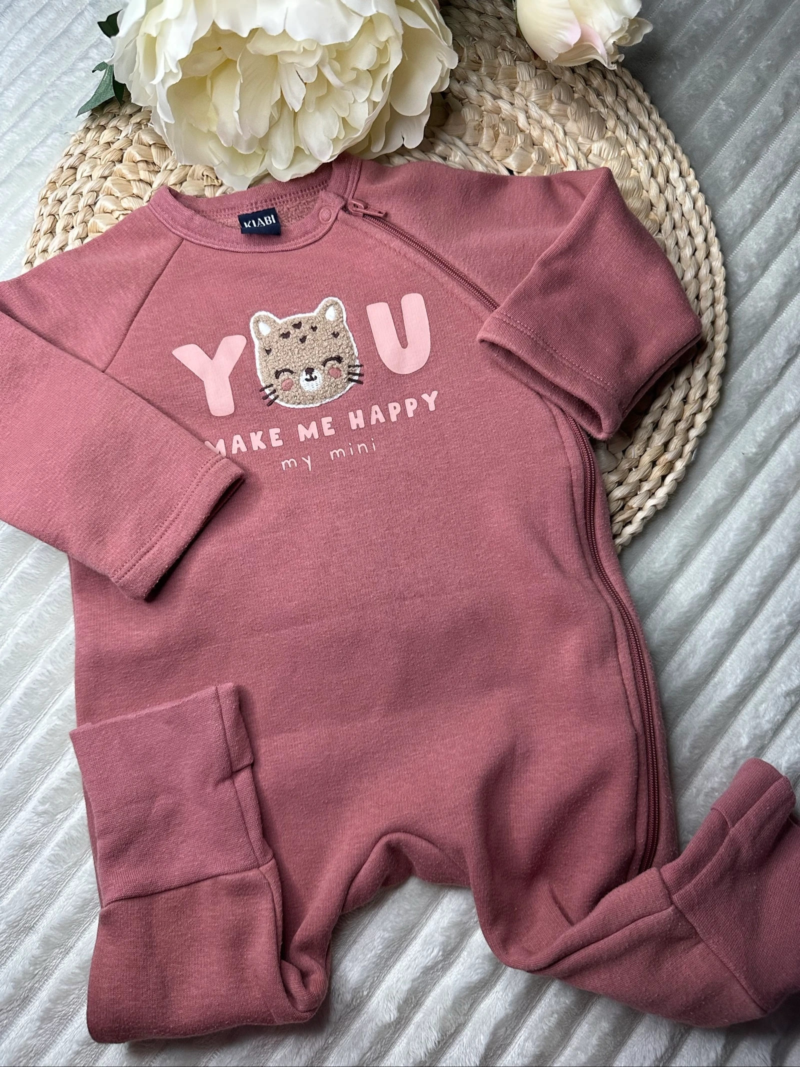 Pyjama sans pieds une pièce 6 mois Kiabi rose 